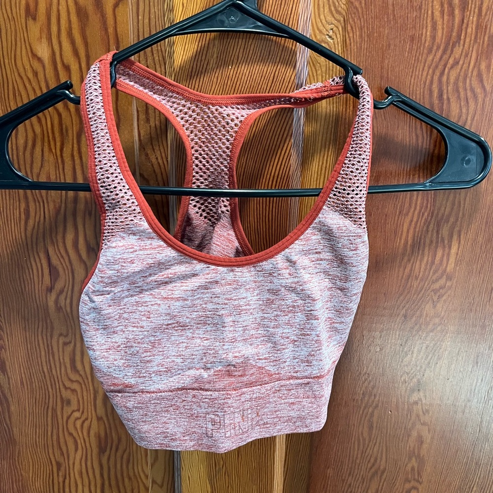 PINK Victoria's Secret Orange Heathered Sports Bra
